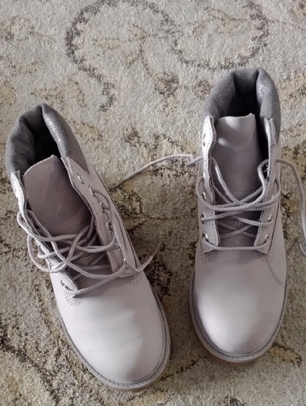 Timberland Kids Light Gray Lace-Up Boots